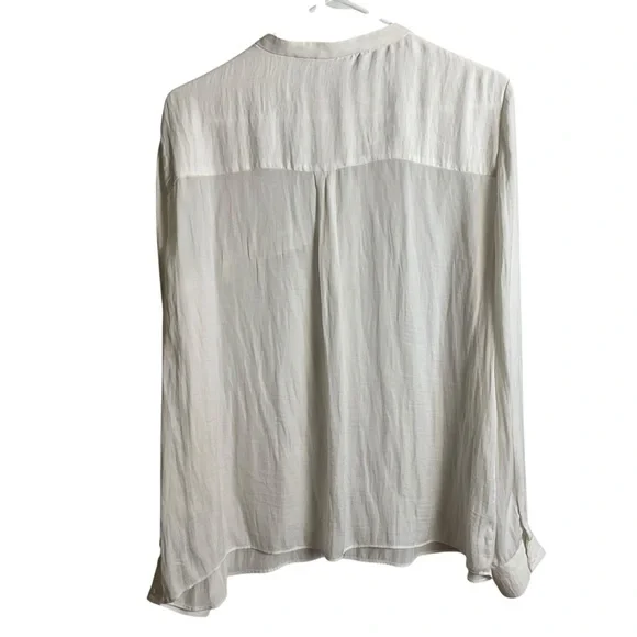 Zara Off-White Blouse with Stand Collar - Picture 4 of 7